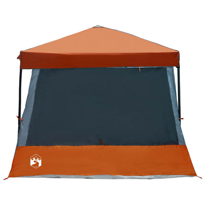 vidaXL Camping Tent Set 2 pcs Grey and Orange Taffeta and Fabric