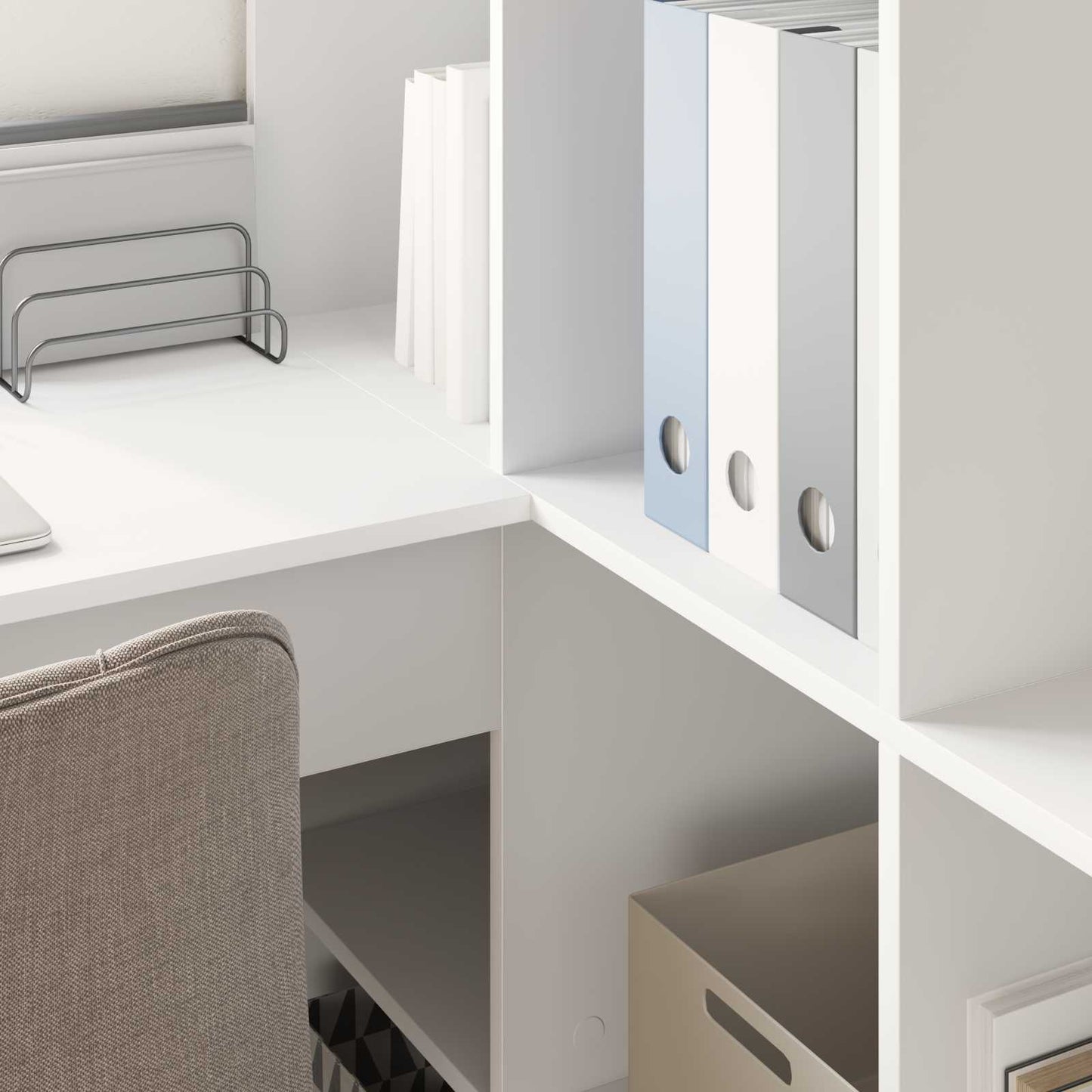 vidaXL Corner Desk White 101.5 x 149.5 x 149.5 cm Engineered Wood