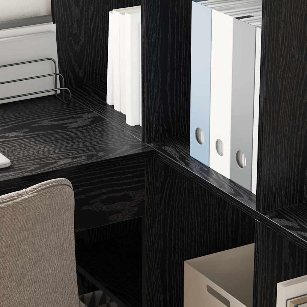 vidaXL Corner Desk Black Oak 101.5 x 149.5 x 149.5 cm Engineered Wood
