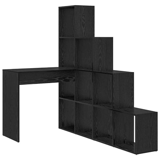 vidaXL Corner Desk Black Oak 101.5 x 149.5 x 149.5 cm Engineered Wood