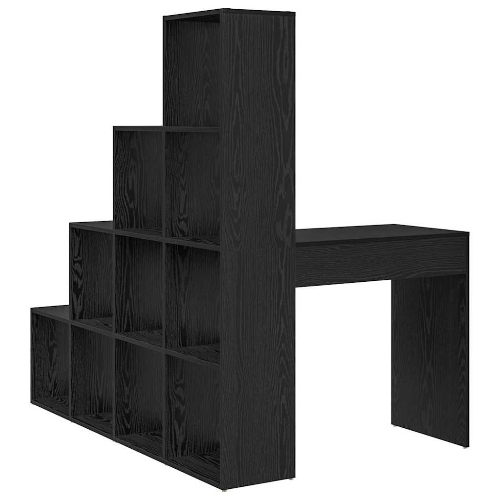 vidaXL Corner Desk Black Oak 101.5 x 149.5 x 149.5 cm Engineered Wood
