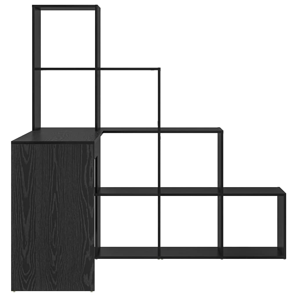 vidaXL Corner Desk Black Oak 101.5 x 149.5 x 149.5 cm Engineered Wood