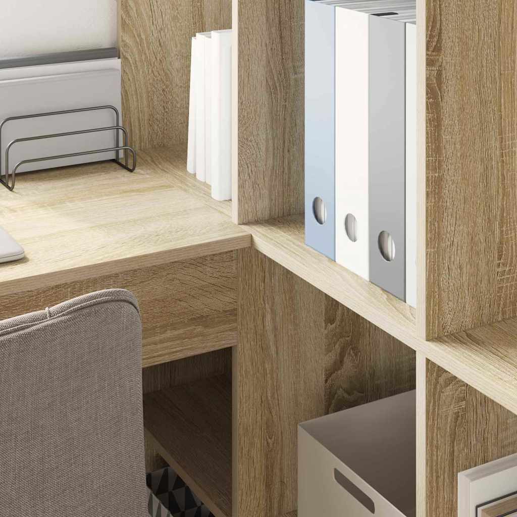vidaXL Corner Desk Sonoma Oak 101.5 x 149.5 x 149.5 cm Engineered Wood