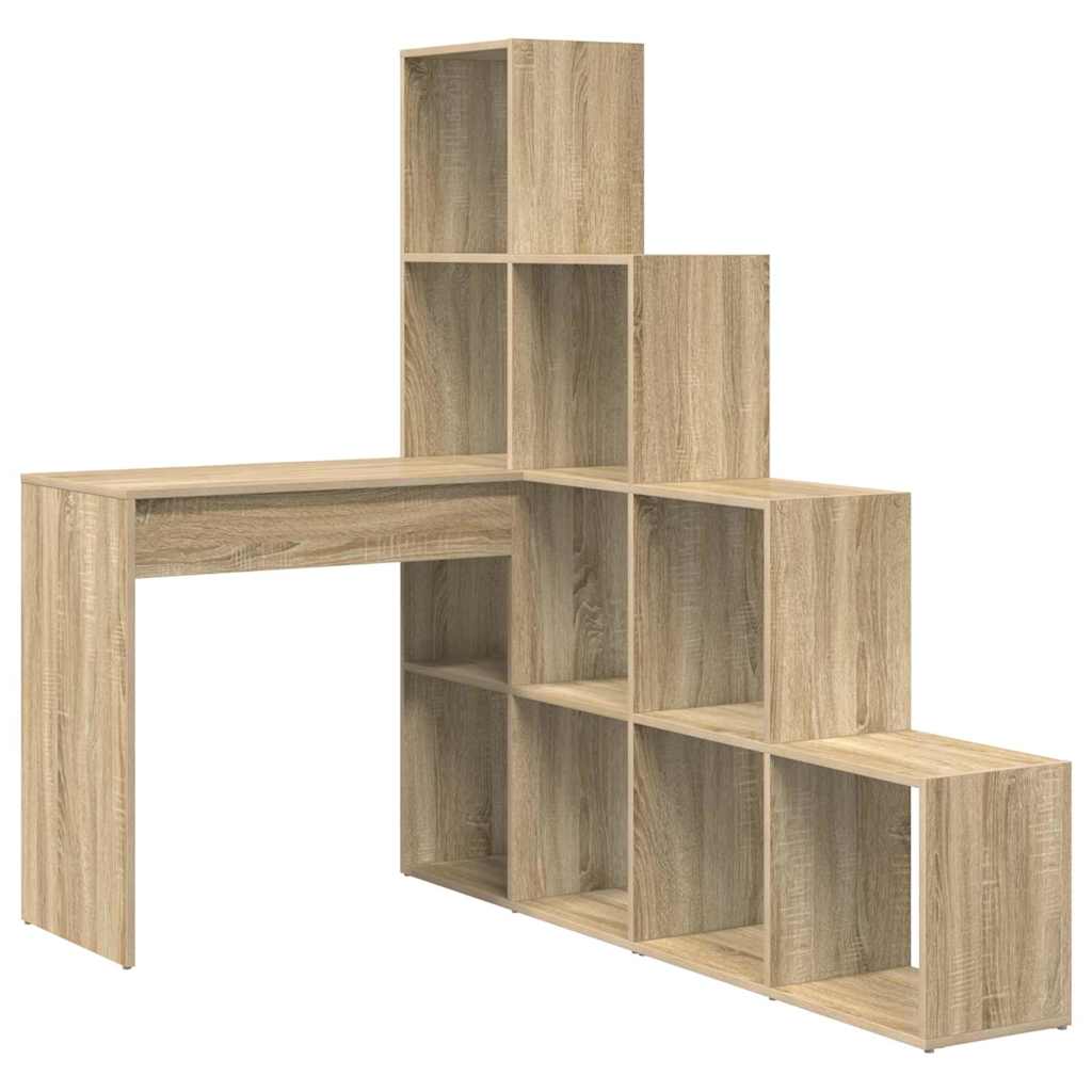 vidaXL Corner Desk Sonoma Oak 101.5 x 149.5 x 149.5 cm Engineered Wood