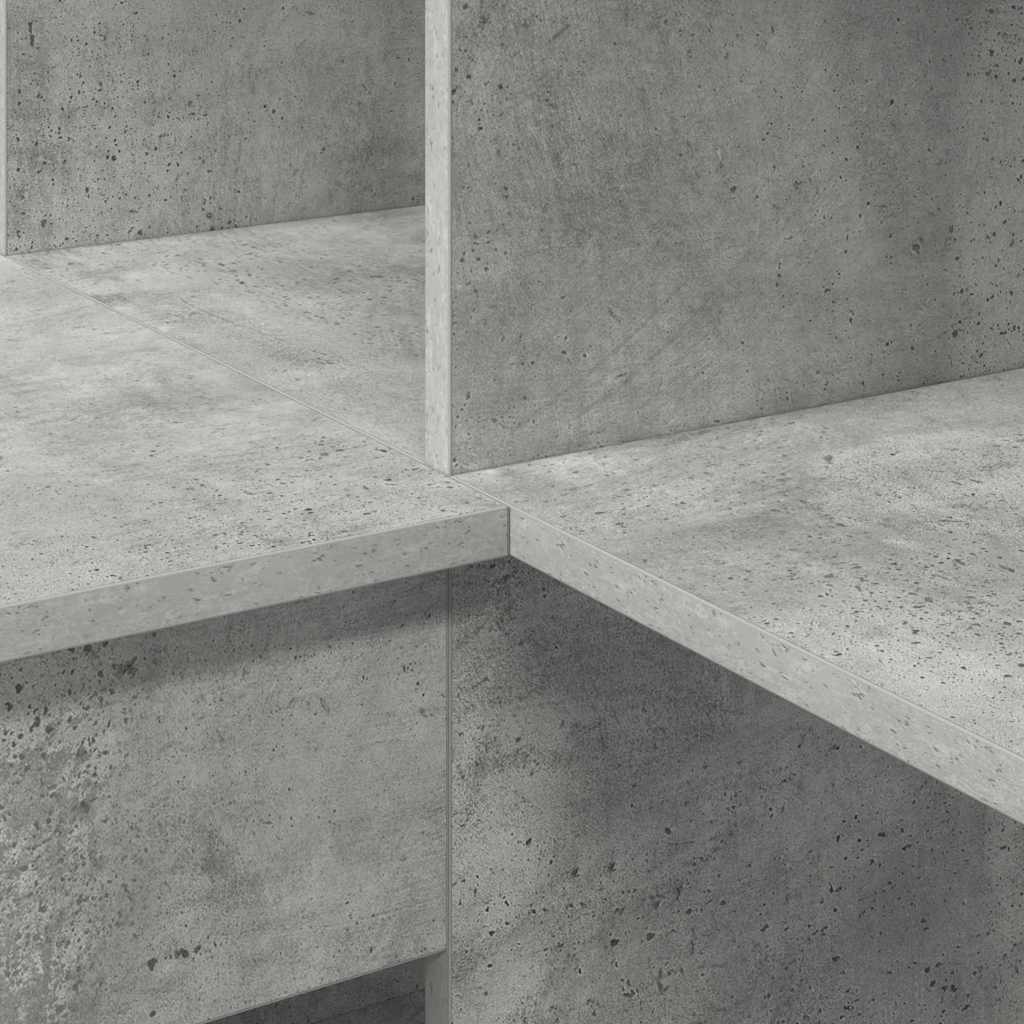 vidaXL Corner Desk with Shelf Concrete Grey 101.5 x 149.5 x 149.5 cm