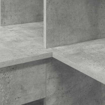 vidaXL Corner Desk with Shelf Concrete Grey 101.5 x 149.5 x 149.5 cm