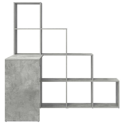 vidaXL Corner Desk with Shelf Concrete Grey 101.5 x 149.5 x 149.5 cm
