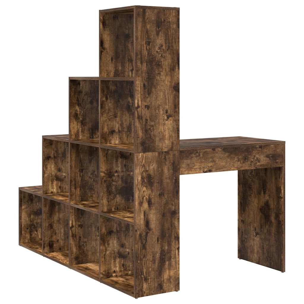 vidaXL Corner Desk Smoked Oak 101.5 x 149.5 x 149.5 cm Engineered Wood