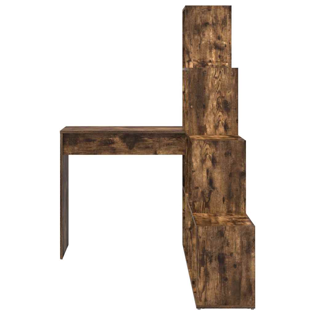 vidaXL Corner Desk Smoked Oak 101.5 x 149.5 x 149.5 cm Engineered Wood