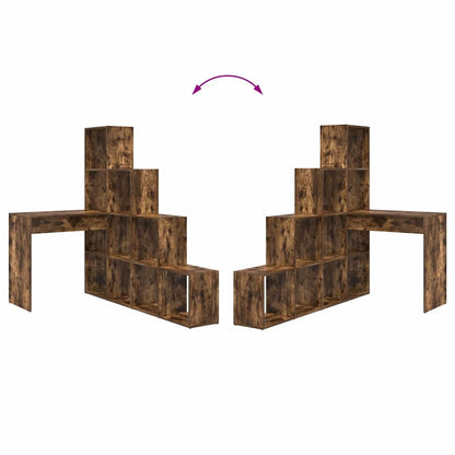 vidaXL Corner Desk Smoked Oak 101.5 x 149.5 x 149.5 cm Engineered Wood