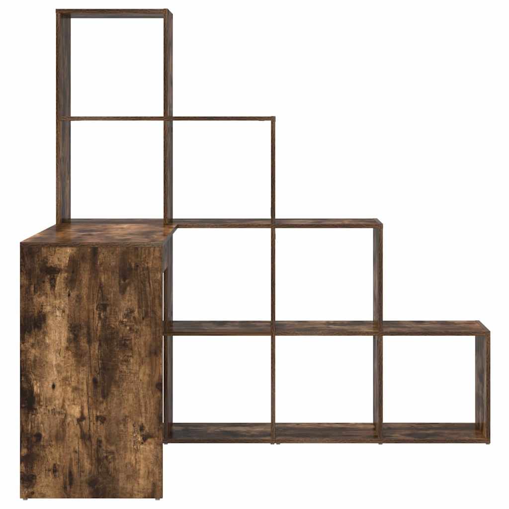 vidaXL Corner Desk Smoked Oak 101.5 x 149.5 x 149.5 cm Engineered Wood