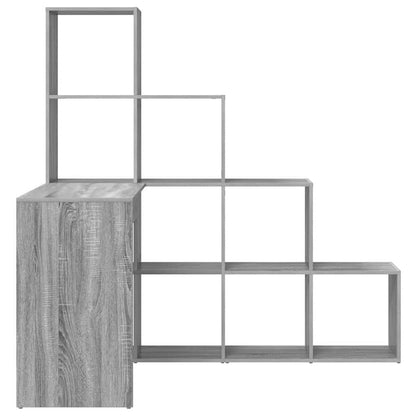 vidaXL Corner Desk with Shelf Grey Sonoma 101.5 x 149.5 x 149.5 cm