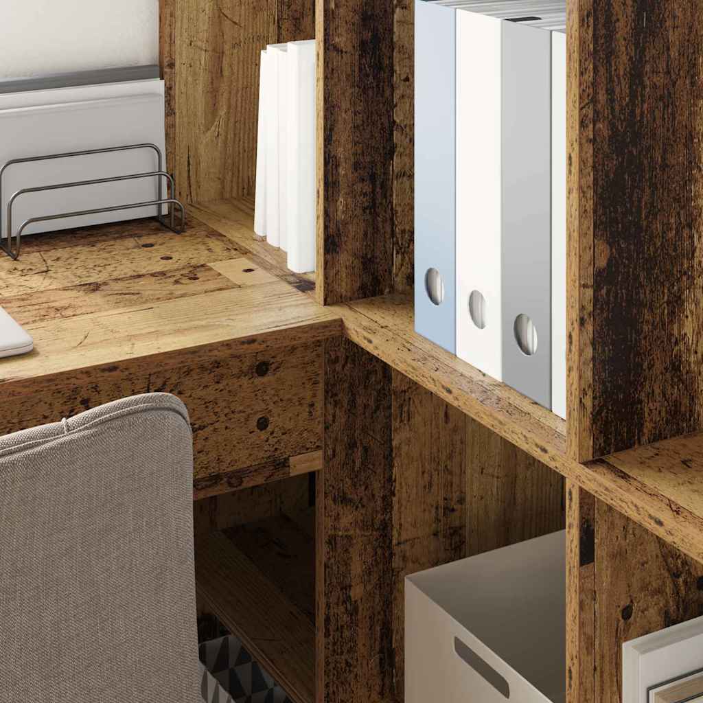 vidaXL Corner Desk Old Wood 101.5 x 149.5 x 149.5 cm Engineered Wood