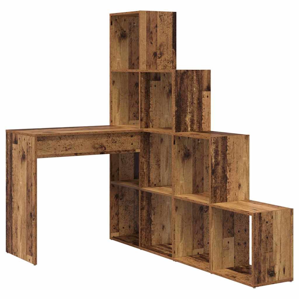 vidaXL Corner Desk Old Wood 101.5 x 149.5 x 149.5 cm Engineered Wood