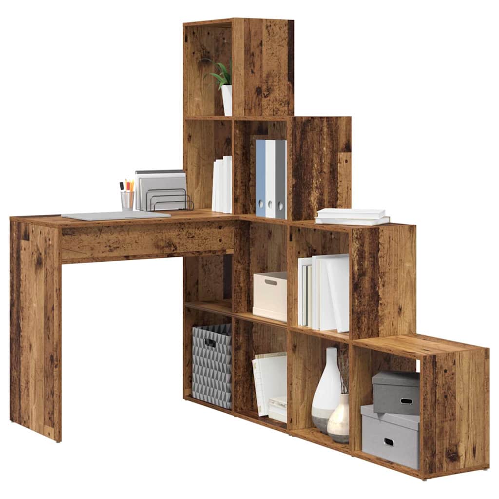vidaXL Corner Desk Old Wood 101.5 x 149.5 x 149.5 cm Engineered Wood