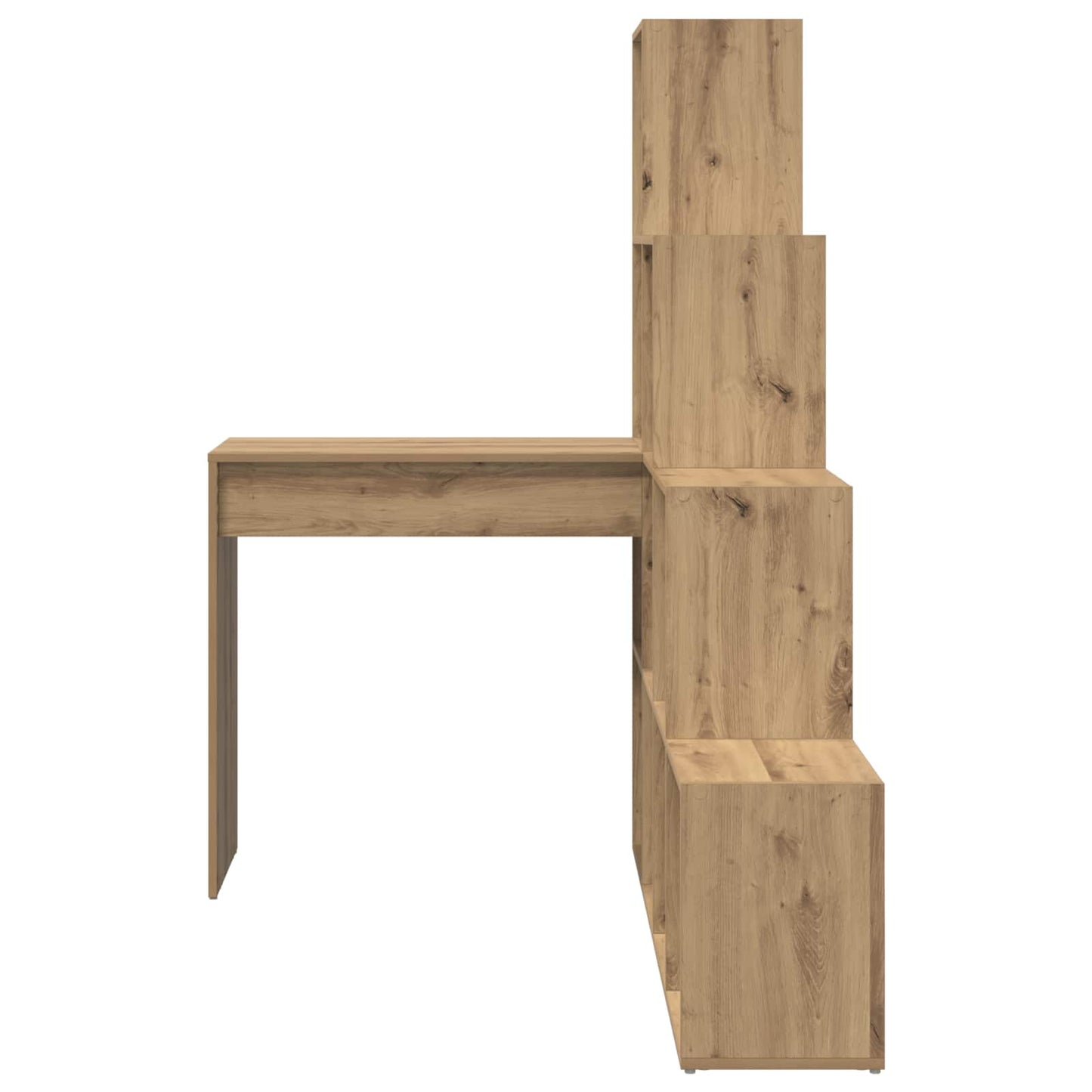 vidaXL Corner Desk with Shelf Artisan Oak 101.5 x 149.5 x 149.5 cm