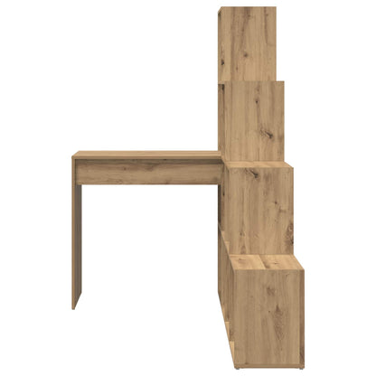 vidaXL Corner Desk with Shelf Artisan Oak 101.5 x 149.5 x 149.5 cm