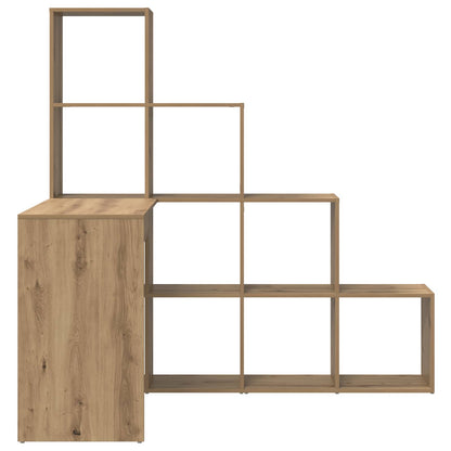 vidaXL Corner Desk with Shelf Artisan Oak 101.5 x 149.5 x 149.5 cm