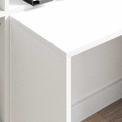 vidaXL Desk with Shelf White 138.5 x 55 x 143 cm Engineered Wood