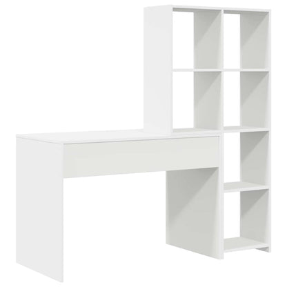 vidaXL Desk with Shelf White 138.5 x 55 x 143 cm Engineered Wood