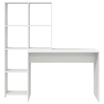 vidaXL Desk with Shelf White 138.5 x 55 x 143 cm Engineered Wood