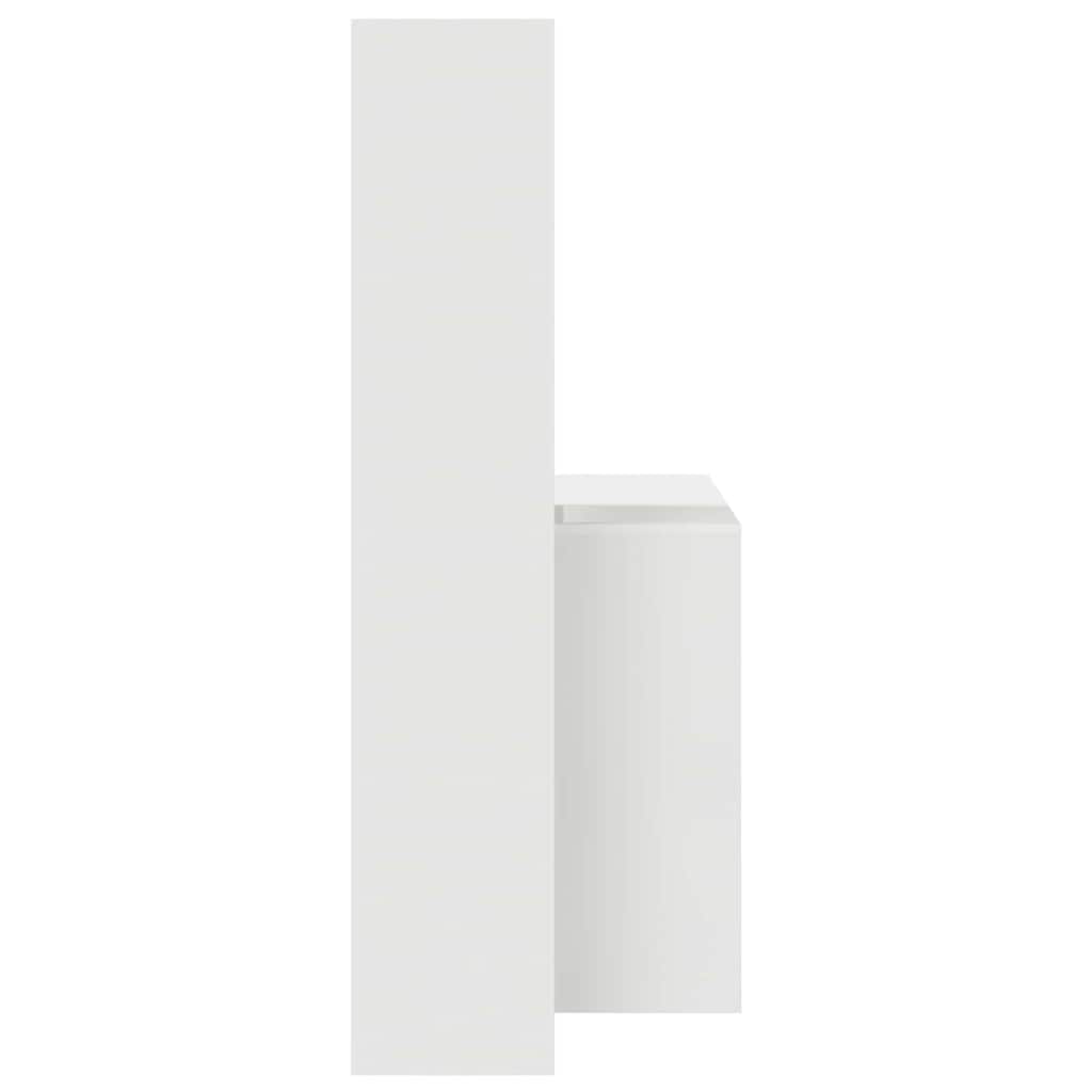 vidaXL Desk with Shelf White 138.5 x 55 x 143 cm Engineered Wood