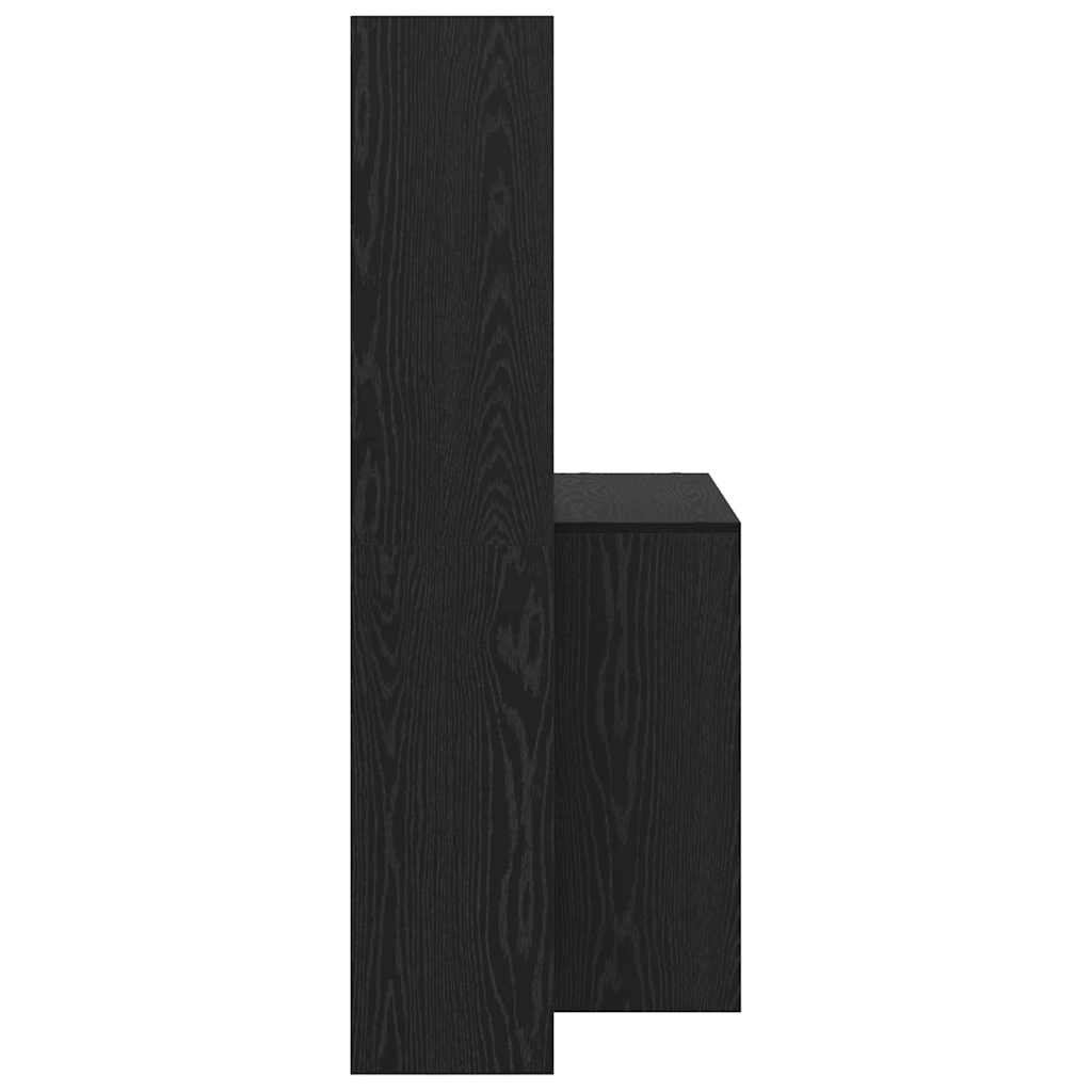 vidaXL Desk with Shelf Black Oak 138.5 x 55 x 143 cm Engineered Wood