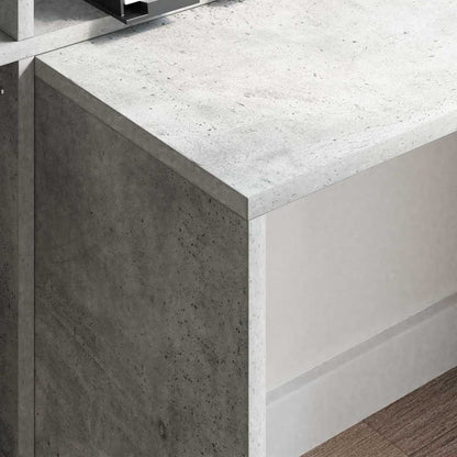 vidaXL Desk Concrete Grey 138.5 x 55 x 143 cm Engineered Wood