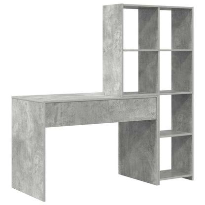 vidaXL Desk Concrete Grey 138.5 x 55 x 143 cm Engineered Wood