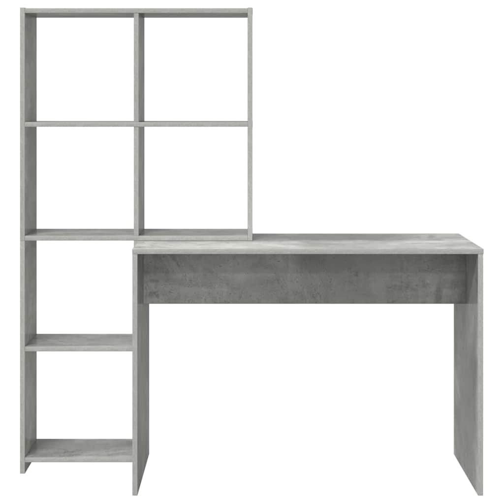 vidaXL Desk Concrete Grey 138.5 x 55 x 143 cm Engineered Wood