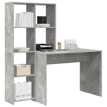 vidaXL Desk Concrete Grey 138.5 x 55 x 143 cm Engineered Wood