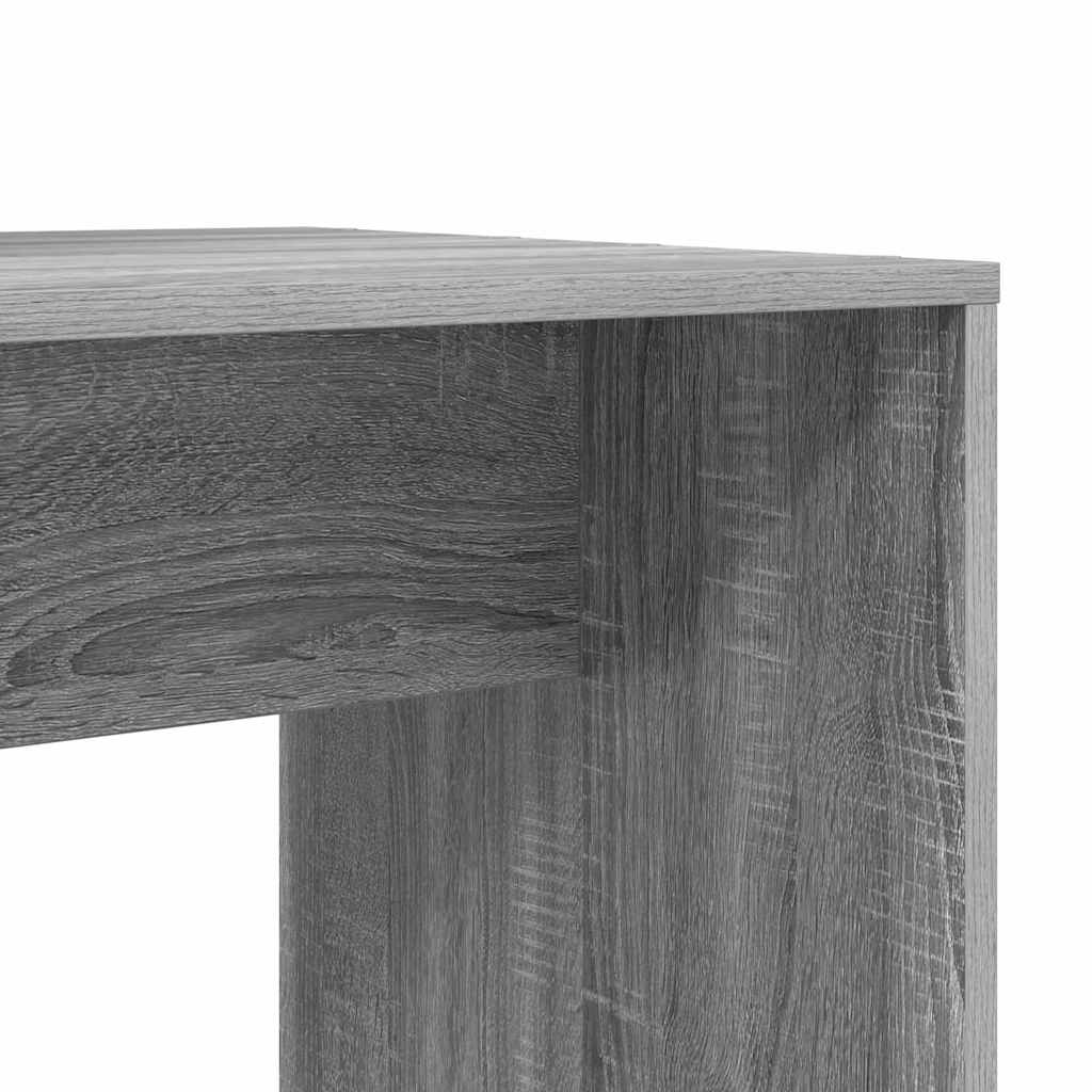 vidaXL Desk with Shelf Grey Sonoma 138.5 x 55 x 143 cm Engineered Wood