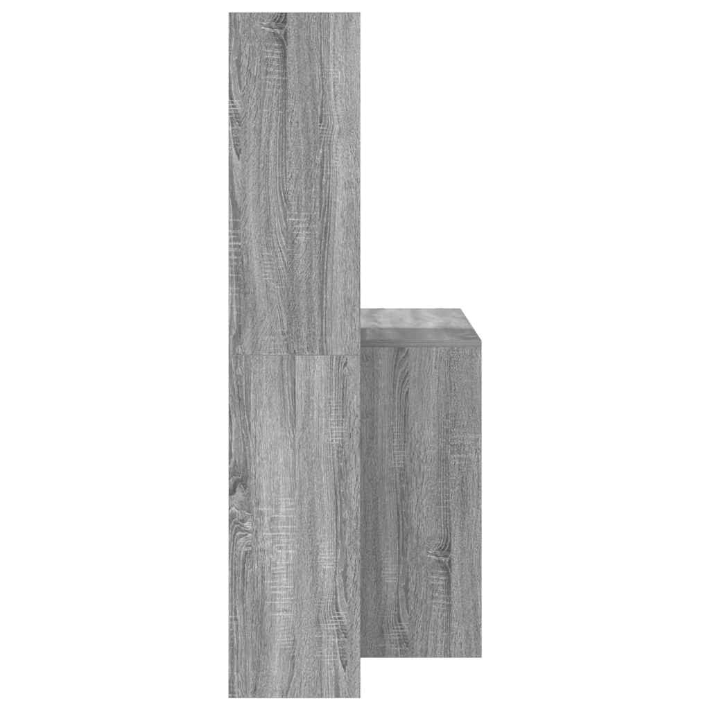 vidaXL Desk with Shelf Grey Sonoma 138.5 x 55 x 143 cm Engineered Wood