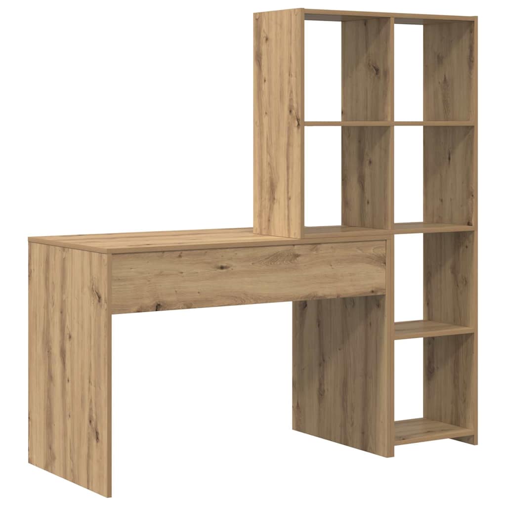 vidaXL Desk Artisan Oak Engineered Wood 138.5 x 55 x 143 cm