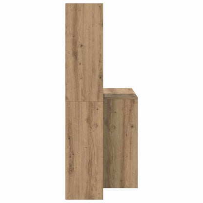 vidaXL Desk with Shelf Artisan Oak 138.5 x 55 x 143 cm Engineered Wood