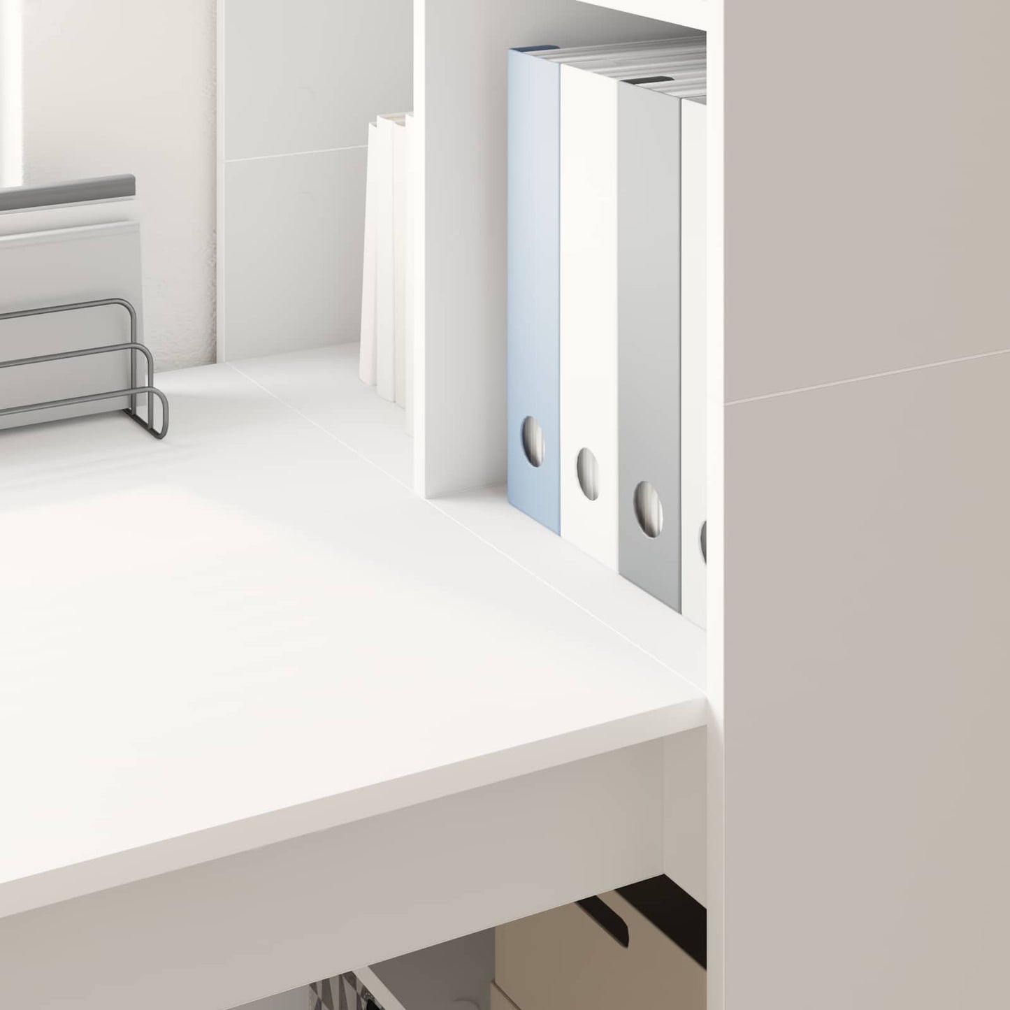 vidaXL Desk with Shelf White 122 x 67 x 145 cm Engineered Wood