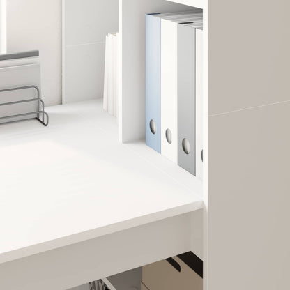 vidaXL Desk with Shelf White 122 x 67 x 145 cm Engineered Wood