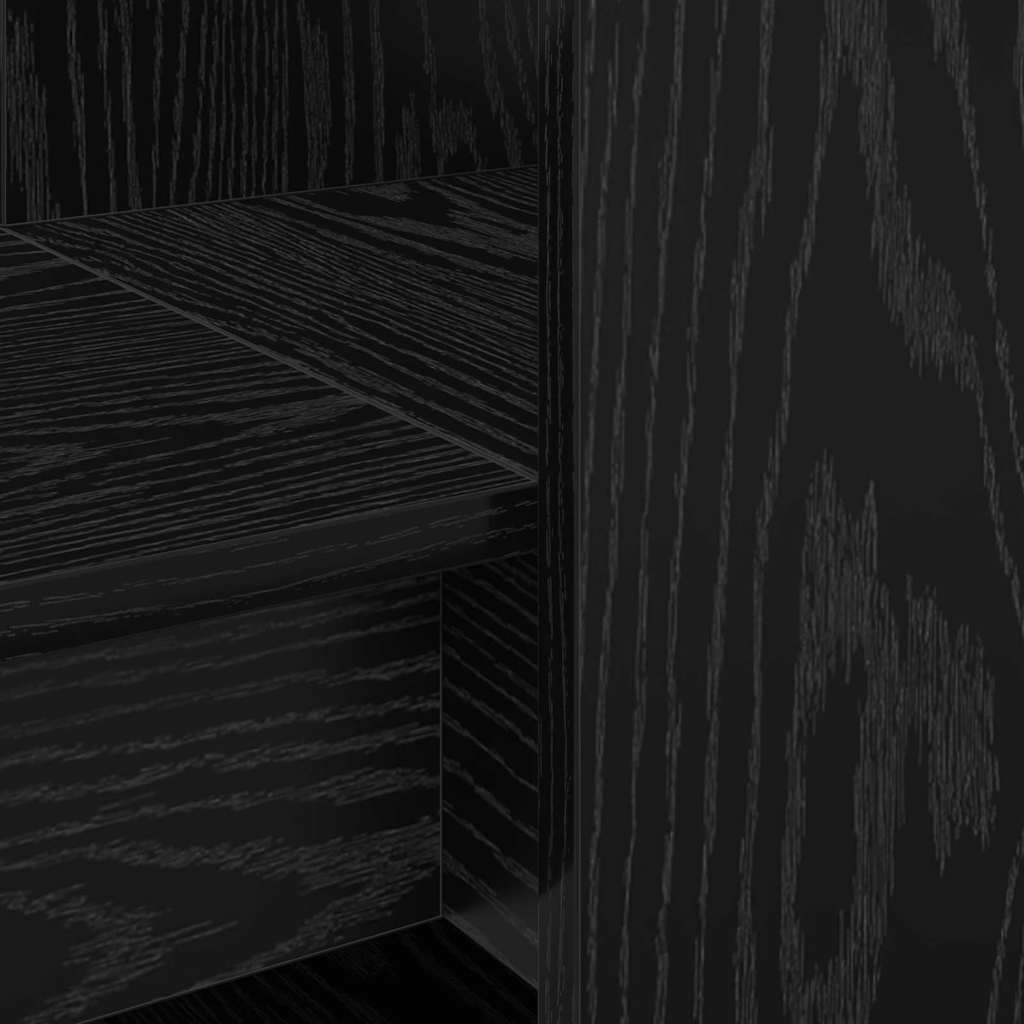 vidaXL Desk with Shelf Black Oak 122 x 67 x 145 cm Engineered Wood