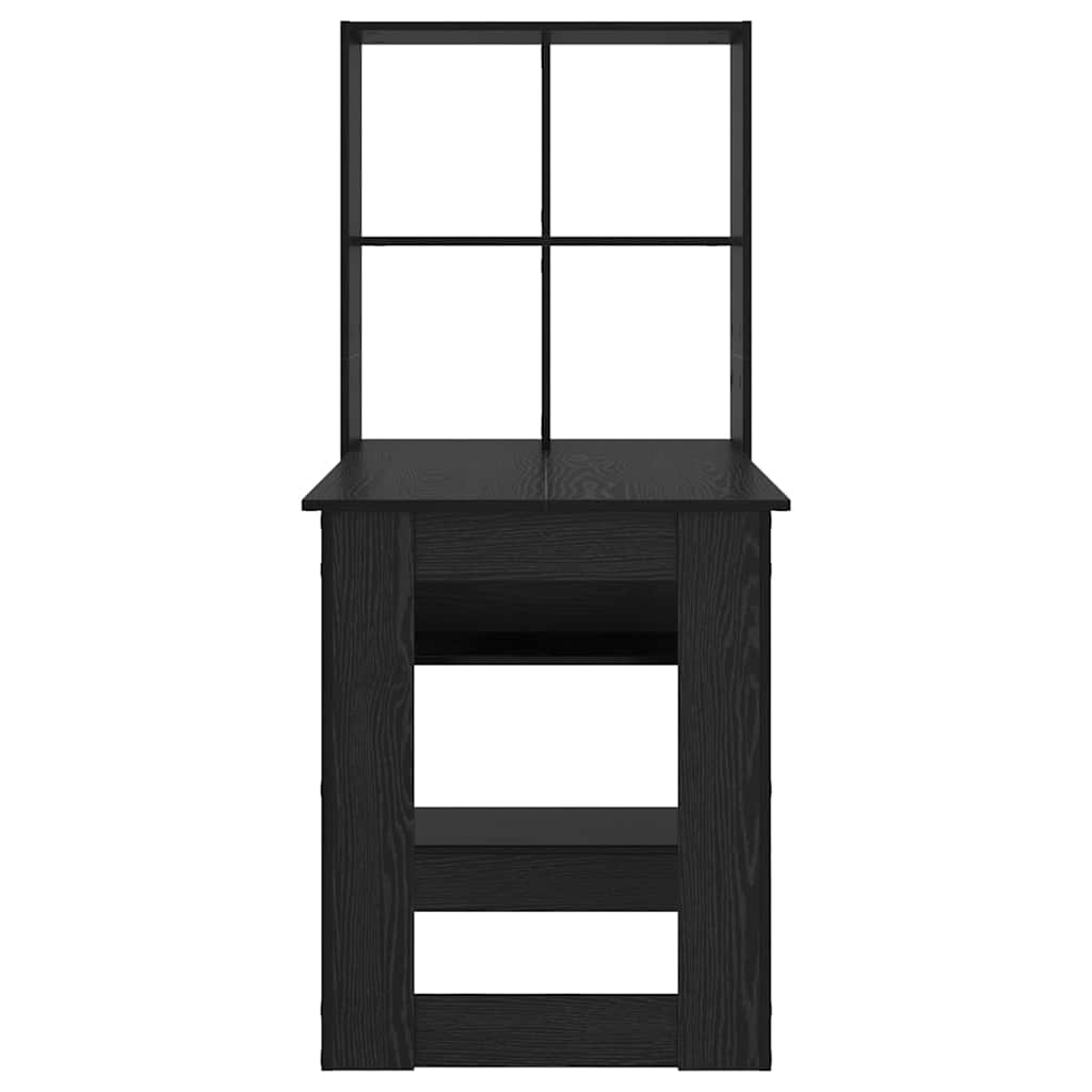 vidaXL Desk with Shelf Black Oak 122 x 67 x 145 cm Engineered Wood