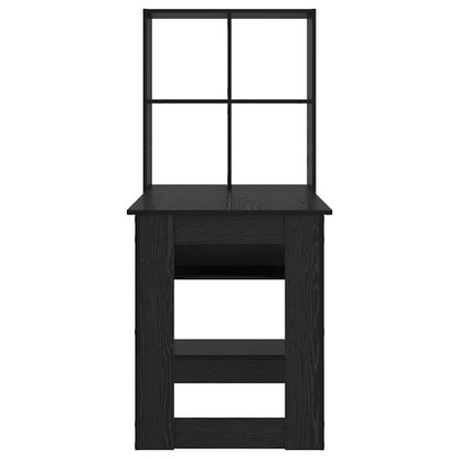 vidaXL Desk with Shelf Black Oak 122 x 67 x 145 cm Engineered Wood