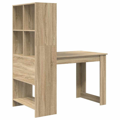 vidaXL Desk Sonoma Oak Engineered Wood 122 x 67 x 145 cm