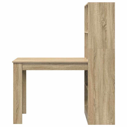 vidaXL Desk Sonoma Oak Engineered Wood 122 x 67 x 145 cm
