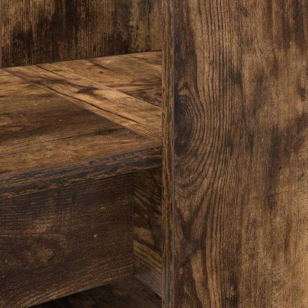 vidaXL Desk with Shelf Smoked Oak 122 x 67 x 145 cm Engineered Wood