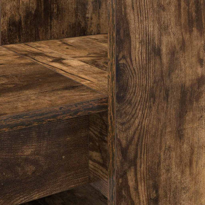 vidaXL Desk with Shelf Smoked Oak 122 x 67 x 145 cm Engineered Wood
