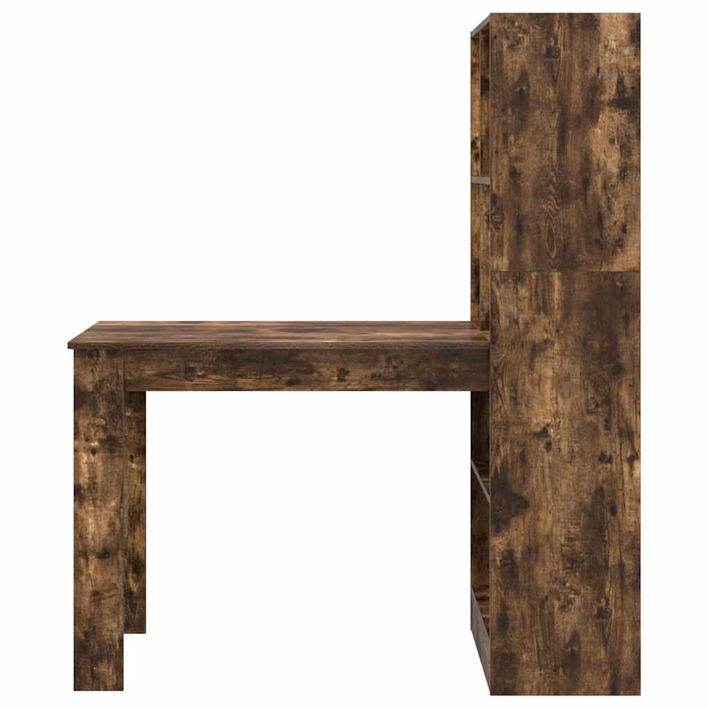 vidaXL Desk Smoked Oak Engineered Wood 122 x 67 x 145 cm
