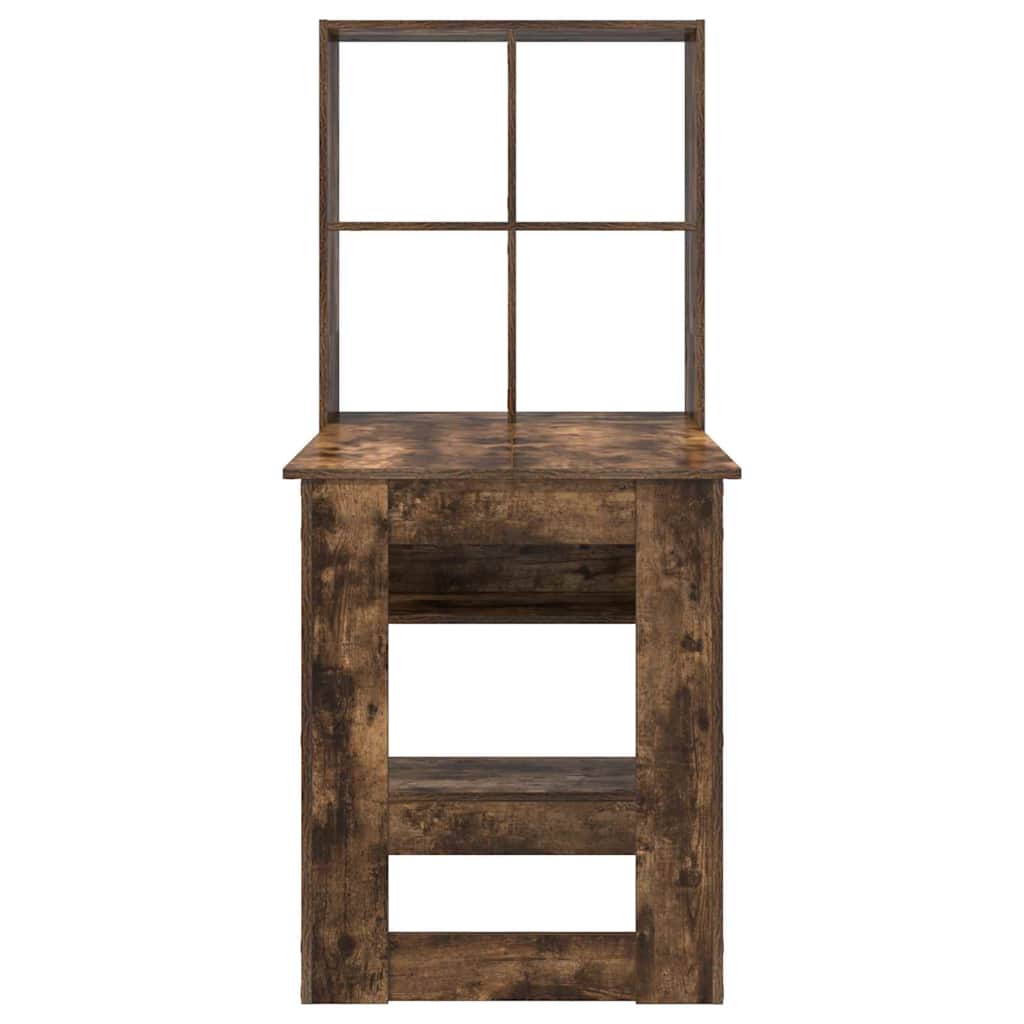 vidaXL Desk Smoked Oak Engineered Wood 122 x 67 x 145 cm