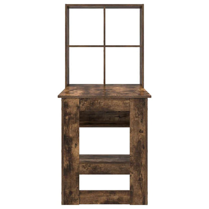 vidaXL Desk Smoked Oak Engineered Wood 122 x 67 x 145 cm