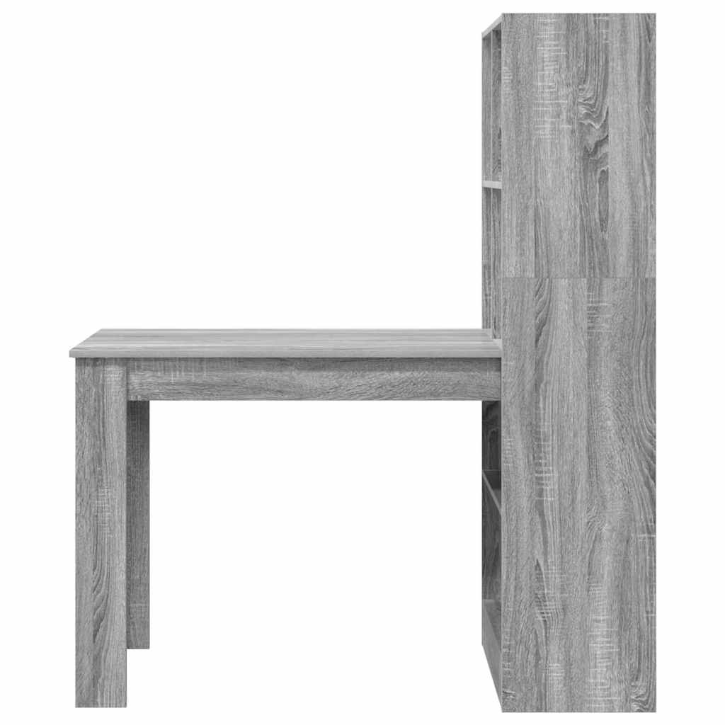 vidaXL Desk Grey Sonoma Engineered Wood 122 x 67 x 145 cm