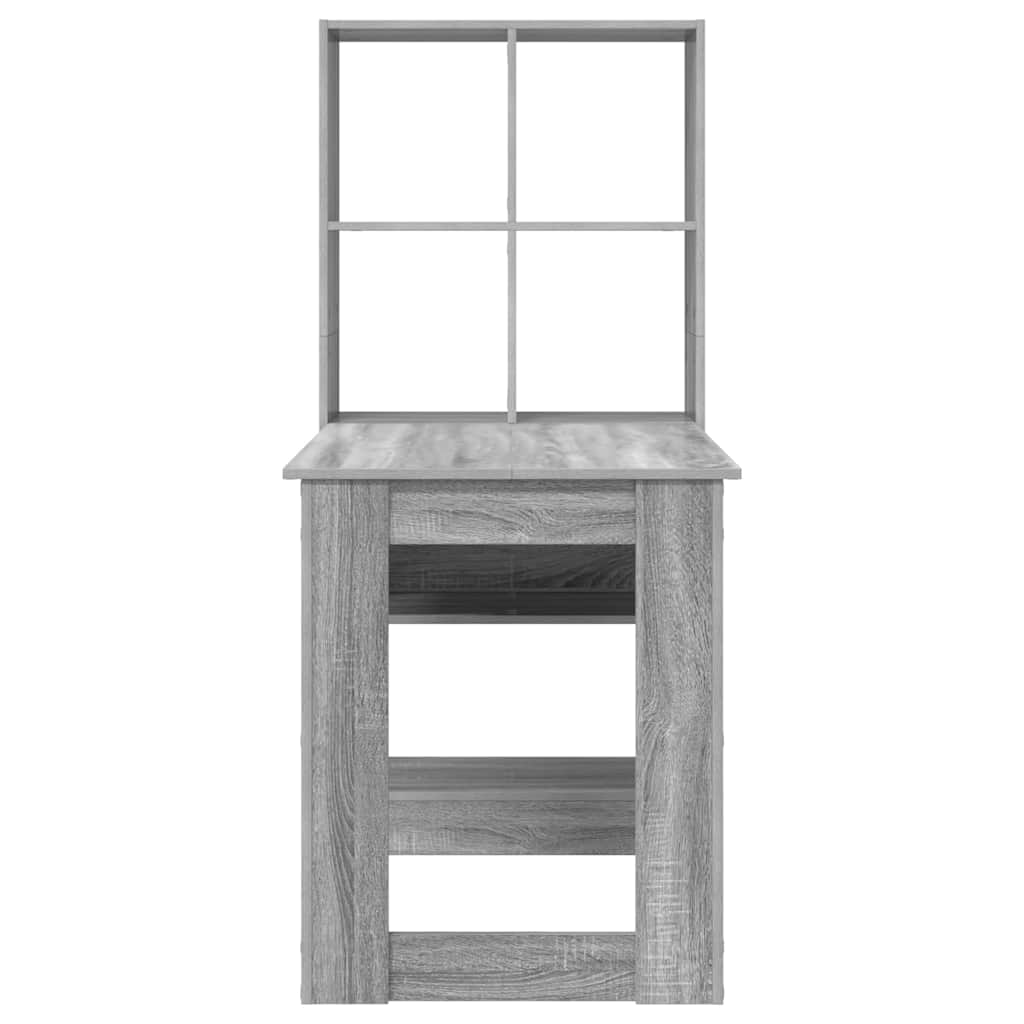 vidaXL Desk with Shelf Grey Sonoma 122 x 67 x 145 cm Engineered Wood