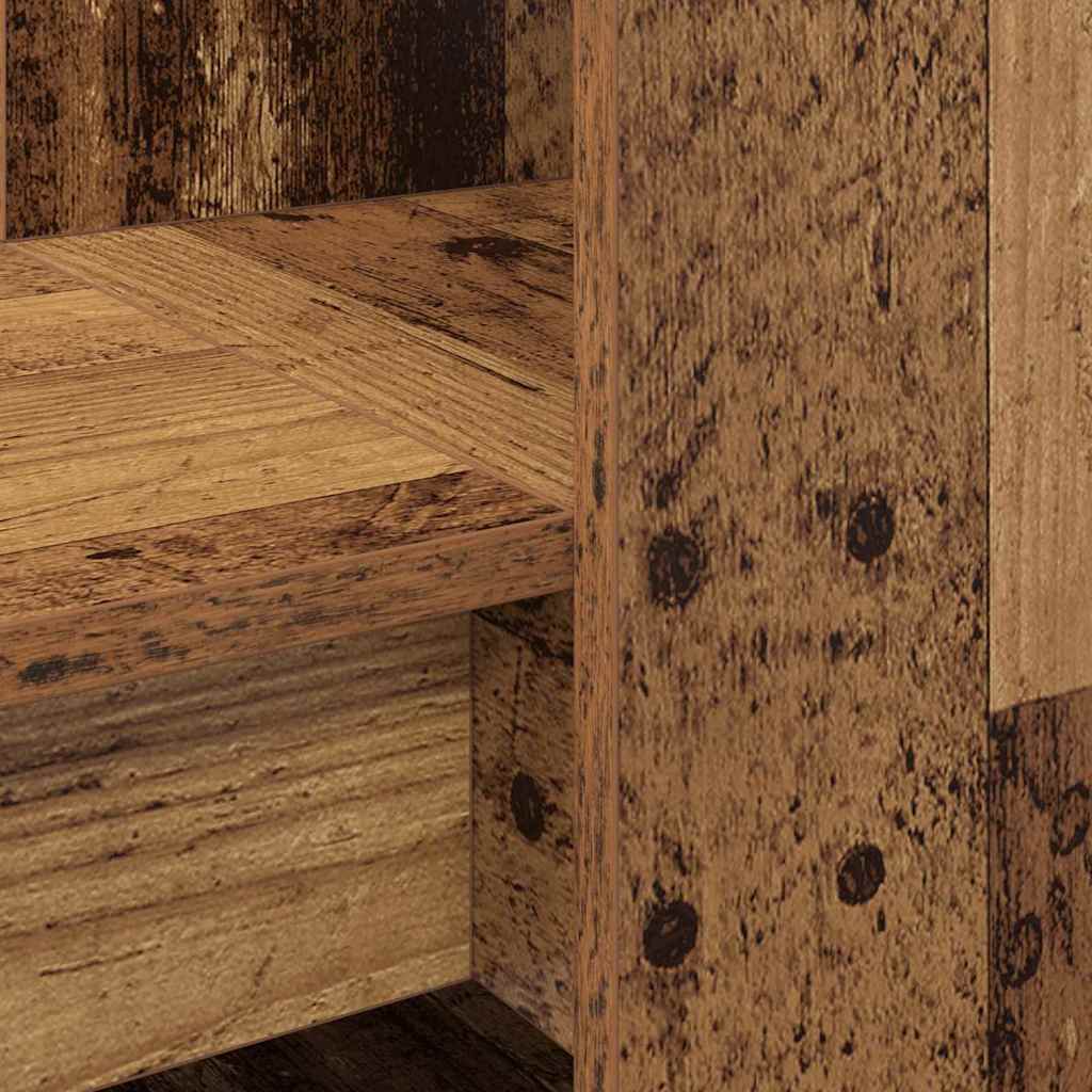 vidaXL Desk with Shelf Old Wood 122 x 67 x 145 cm Engineered Wood